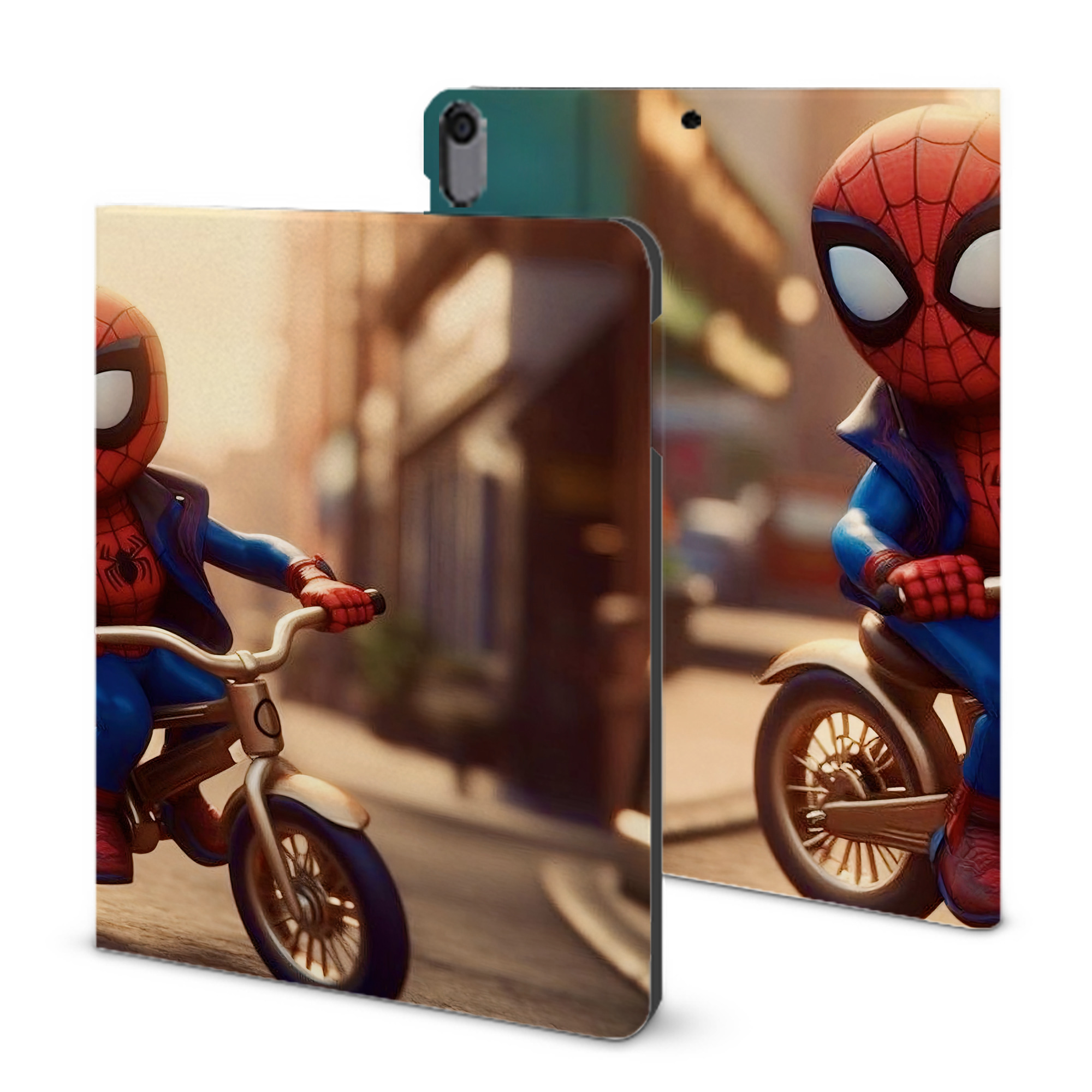 （画像用） Spider Man スパイダーマン IPad ケース ブック型 PUレザー TPU 耐衝撃 軽量 薄型 ペン収納なし 全面保護 IPad 各モデル対応